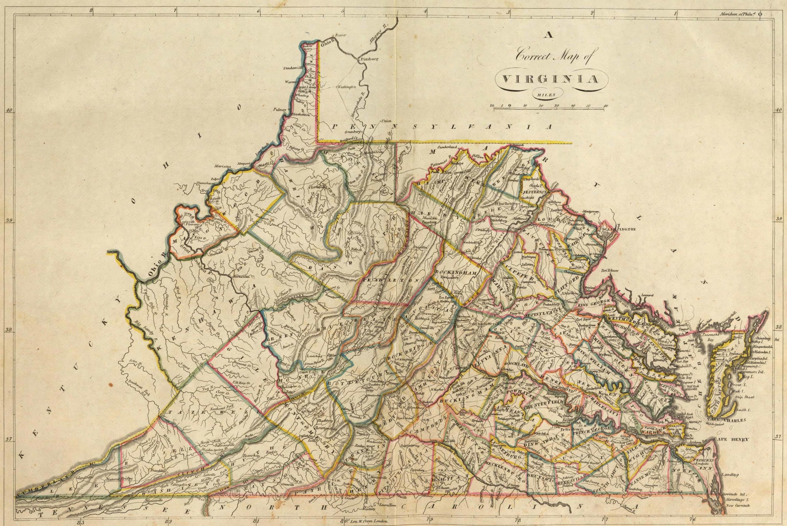 1850 County Map Of Virginia Map   1814 Map Of Virginia Scaled 