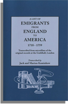 A List of Emigrants from England to America, 1718-1759 - Genealogical.com