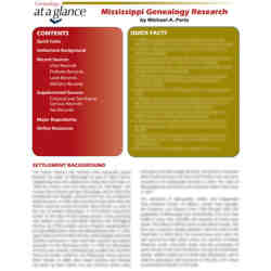 Genealogy at a Glance: Mississippi Genealogy Research