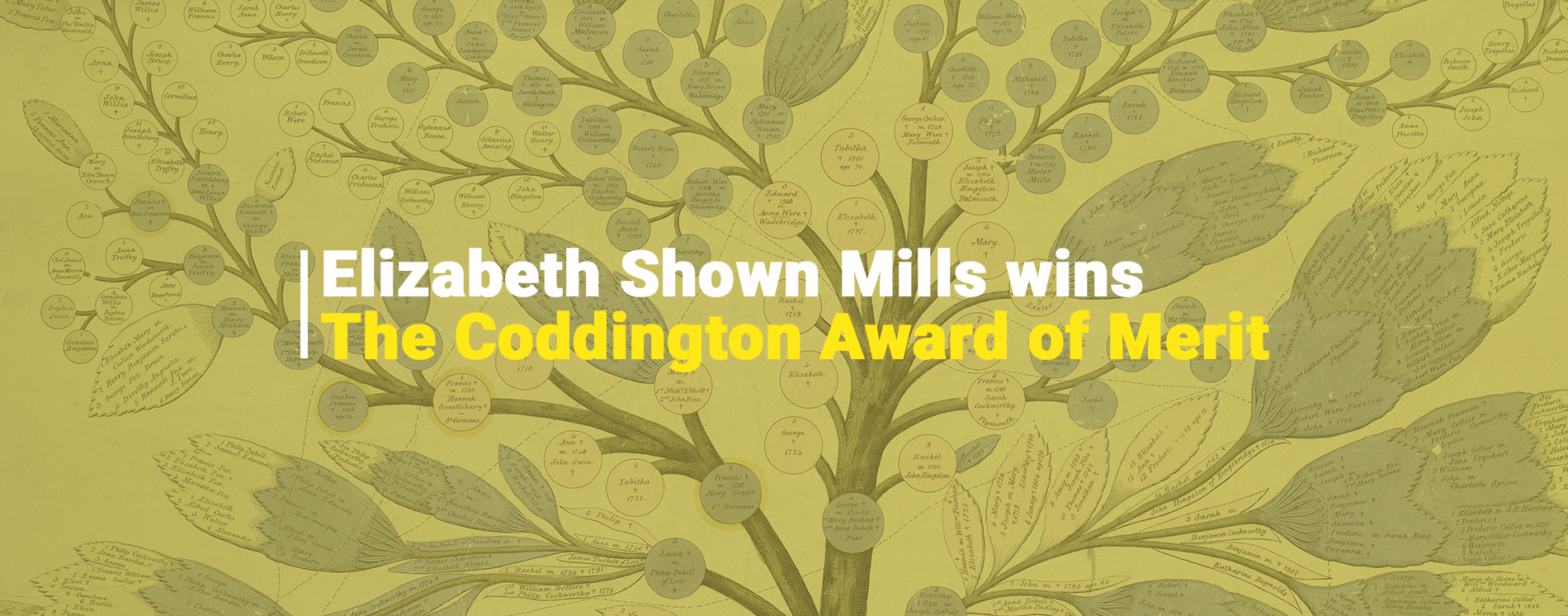 New England Historic Genealogical Society Bestows Prestigious “Coddington Award of Merit” upon Elizabeth Shown Mills