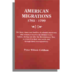American Migrations 1765-1799