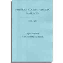 Frederick County, Virginia, Marriages 1771-1825