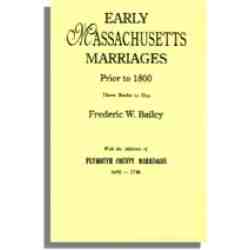 Early Massachusetts Marriages Prior to 1800