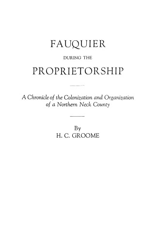 Fauquier During the Proprietorship
