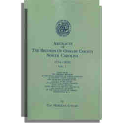 Abstracts of the Records of Onslow County, North Carolina, 1734-1850. Two Volumes