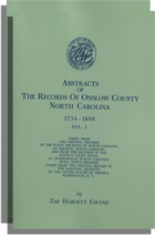 Abstracts of the Records of Onslow County, North Carolina, 1734-1850. Two Volumes