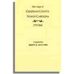 Marriages of Chatham County, North Carolina, 1772-1868