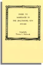Index to Marriages in the (Baltimore) Sun, 1851-1860 [Maryland]