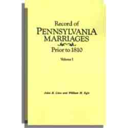 Record of Pennsylvania Marriages Prior to 1810