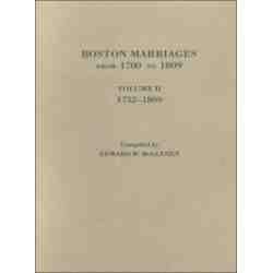Boston Marriages from 1700 to 1809