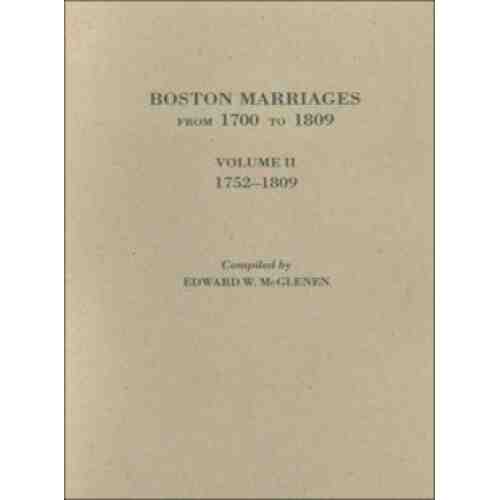 Boston Marriages from 1700 to 1809