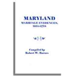 Maryland Marriage Evidences, 1634-1718