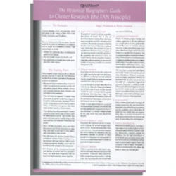 QuickSheet: The Historical Biographer’s Guide to Cluster Research (the FAN Principle)