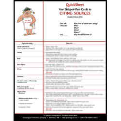 QuickSheet: Your Stripped-Bare Guide to Citing Sources. 1st Edition Revised
