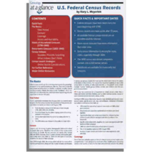 Genealogy at a Glance: U.S. Federal Census Records