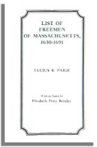 List of Freemen of Massachusetts, 1630-1691