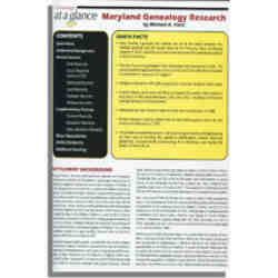 Genealogy at a Glance: Maryland Genealogy Research