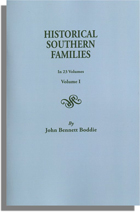 Historical Southern Families. Volume I