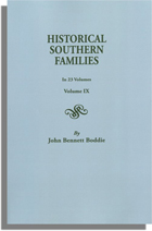 Historical Southern Families. Volume IX