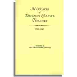 Marriages of Davidson County, Tennessee, 1789-1847