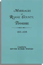 Marriages of Roane County, Tennessee, 1801-1838