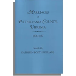 Marriages of Pittsylvania County, Virginia, 1806-1830