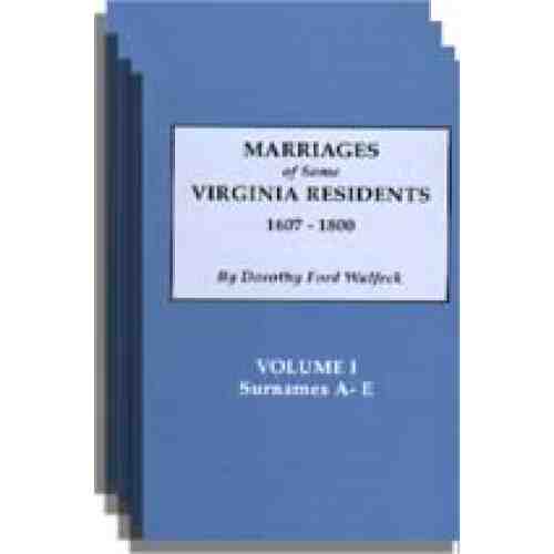 Marriages of Some Virginia Residents, 1607-1800