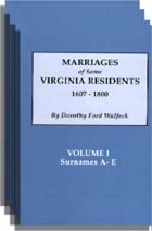 Marriages of Some Virginia Residents, 1607-1800