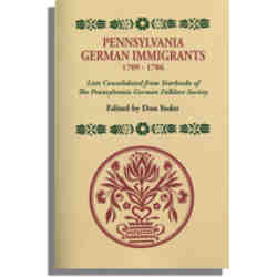 Pennsylvania German Immigrants, 1709-1786