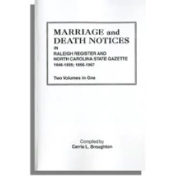 Marriage and Death Notices in "Raleigh Register and North Carolina State Gazette," 1846-1867