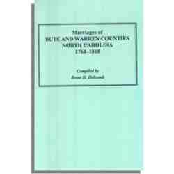 Marriages of Bute and Warren Counties, North Carolina 1764-1868