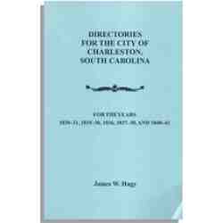 Charleston, South Carolina City Directories for the Years 1830-1841