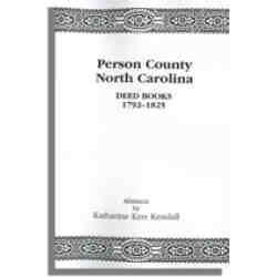 Person County, North Carolina Deed Books 1792-1825
