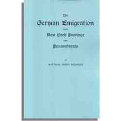 The German Emigration from New York Province into Pennsylvania