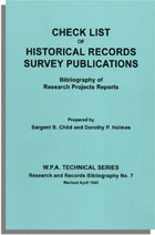 Check List of Historical Records Survey Publications