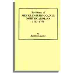 Residents of Mecklenburg County, North Carolina, 1762-1790