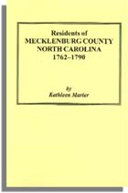 Residents of Mecklenburg County, North Carolina, 1762-1790