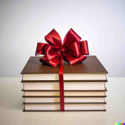 Stack of gift wrapped books